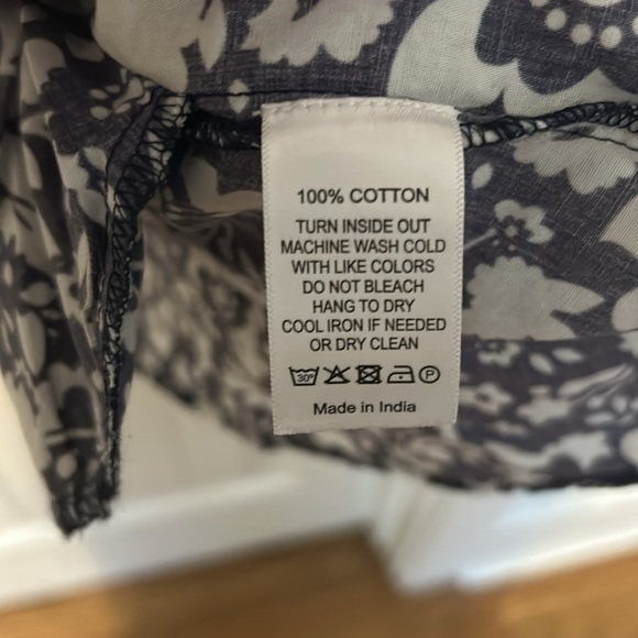 Knee length A line dress. Navy blue and white - Picture 4 of 5